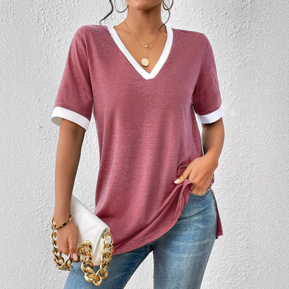 Forever 21 Women's Summer Colorblock Short-Sleeve Crewneck Pullover Tee